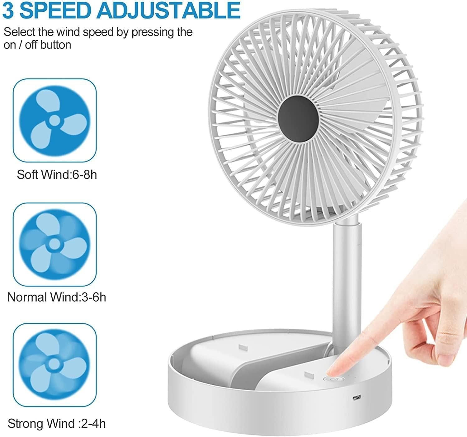 Powerful Rechargeable High-Speed Table Desk Fan – Portable & Silent