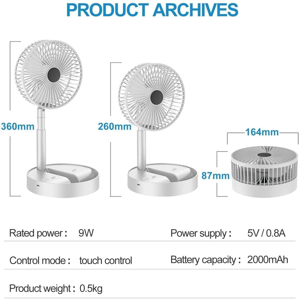Powerful Rechargeable High-Speed Table Desk Fan – Portable & Silent