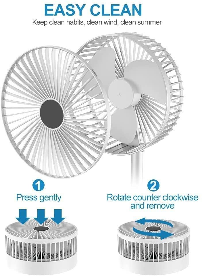 Powerful Rechargeable High-Speed Table Desk Fan – Portable & Silent